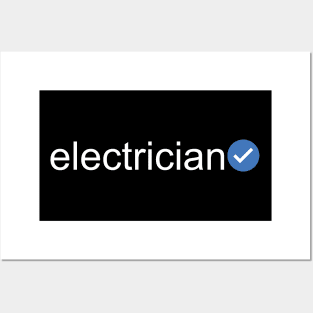 Verified Electrician (White Text) Posters and Art